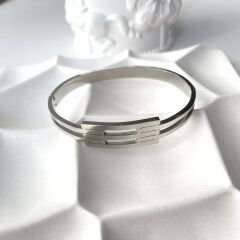 Çelik İnce Kaburga Model Kelepçe (Silver)