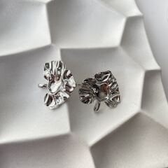 Çelik Yaprak Silver Küpe