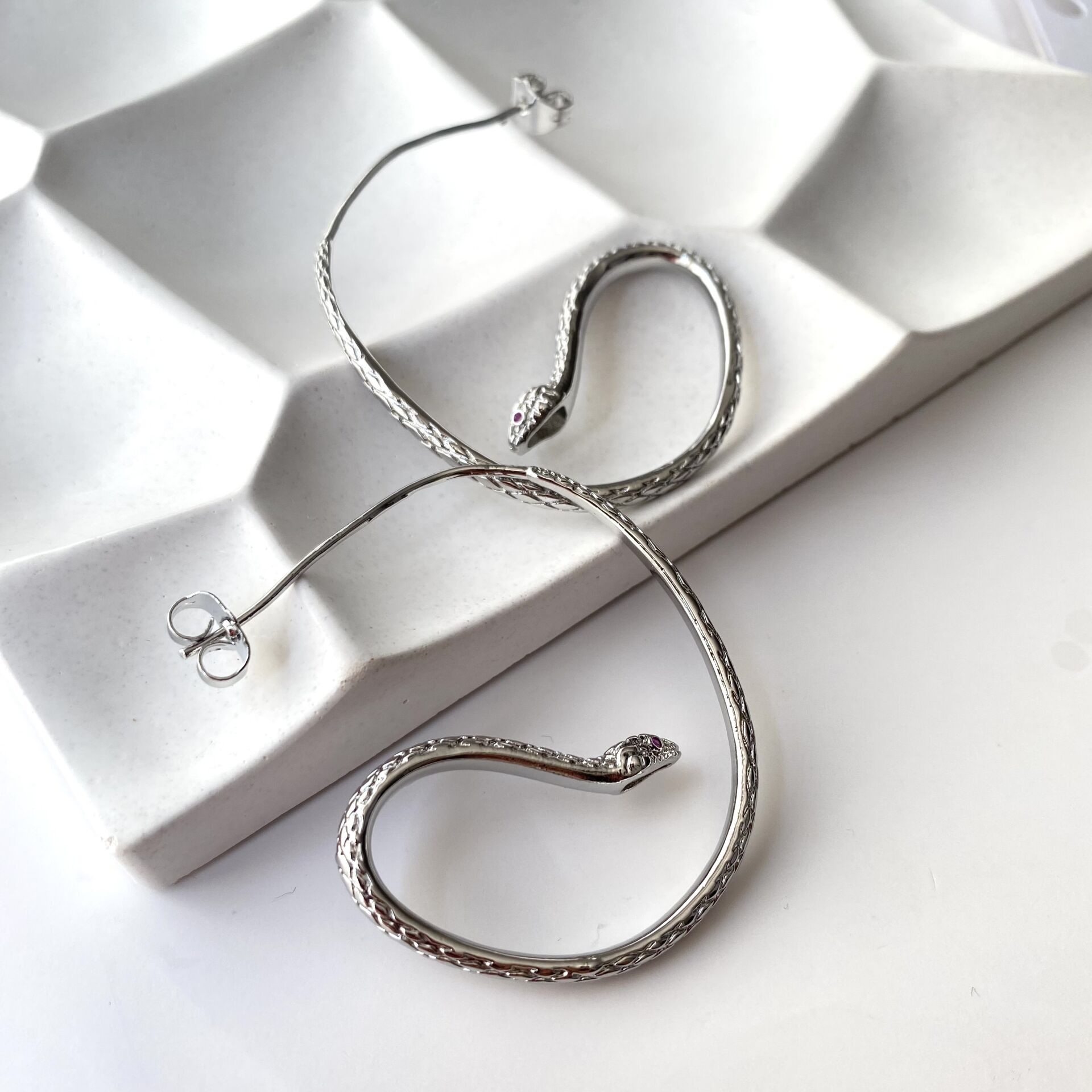 VIP Silver Yılan Küpe