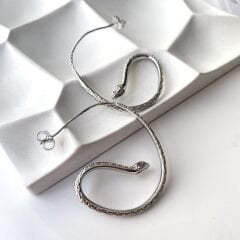 VIP Silver Yılan Küpe