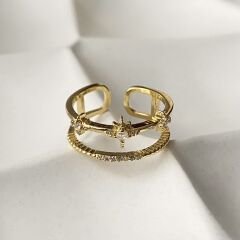 Taşlı Gold Yüzük
