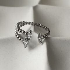 Ayarlanabilir Silver Taşlı Yüzük